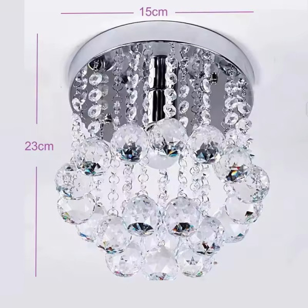 Модерен таванен полилей с големи кристални сфери и основа в сребристо