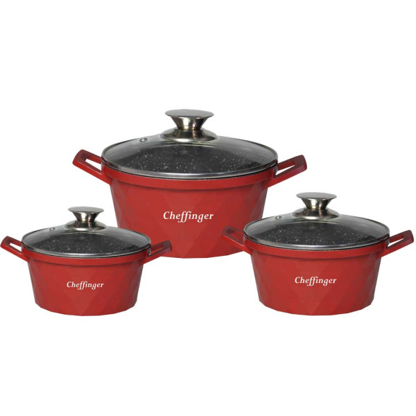 Висококачествен комплект 3бр касероли, Cheffinger – елегантност, здравина и удобство в кухнята 13