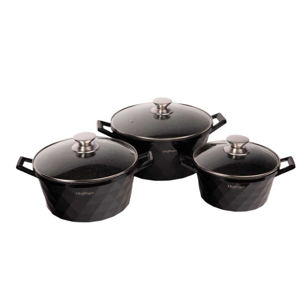 Висококачествен комплект 3бр касероли, Cheffinger – елегантност, здравина и удобство в кухнята 18