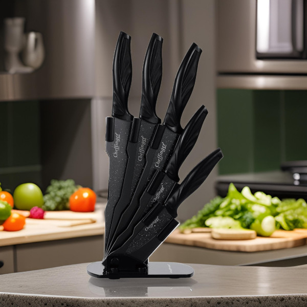 Комплект ножове със стойка Cheffinger CF-KS08 1