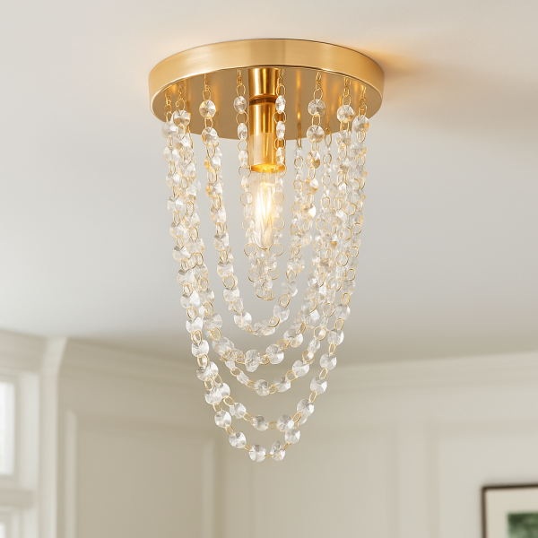 Луксозен плафон с кристали – впечатляващ светлинен ефект дори в малки помещения 2