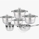 Комплект съдове за готвене, Cheffinger, 12 части, неръждаема стомана, за всички видове котлони, 3-слойно незалепващо покритие 2