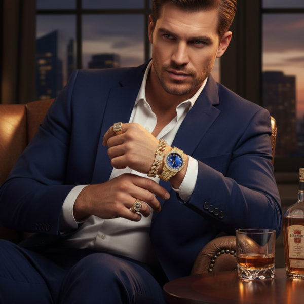 Луксозен комплект с кристали – часовник + гривна