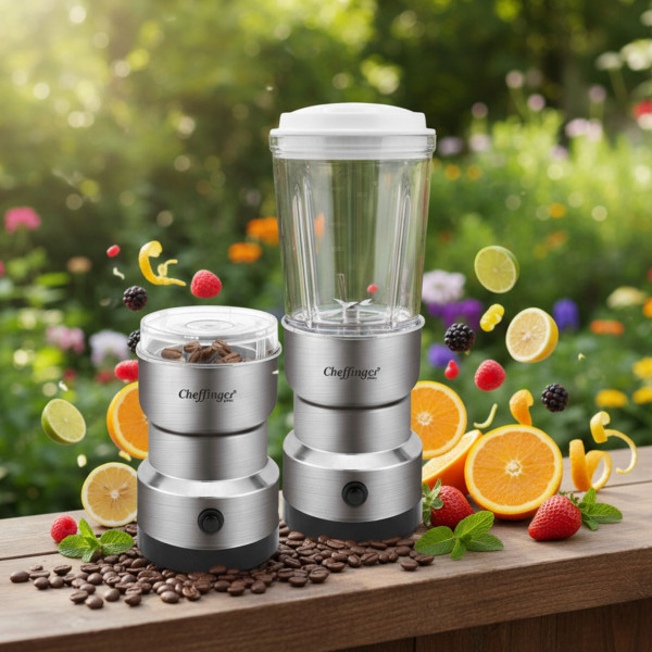 Cheffinger 2-в-1 блендер и мелничка – свежи смутита и ароматно кафе за секунди CGB300