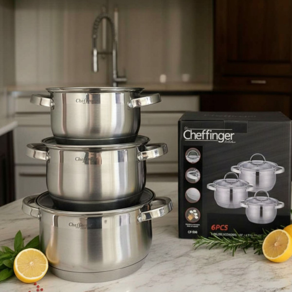 Cheffinger - комплект тенджери от неръждаема стомана – здравина, стил и готвене без компромис 2
