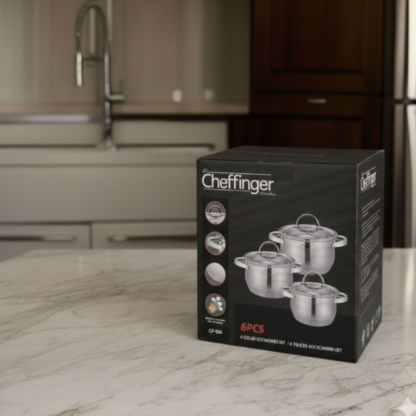 Cheffinger - комплект тенджери от неръждаема стомана – здравина, стил и готвене без компромис 4