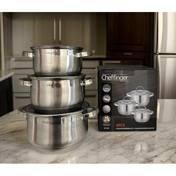 Cheffinger - комплект тенджери от неръждаема стомана – здравина, стил и готвене без компромис 5