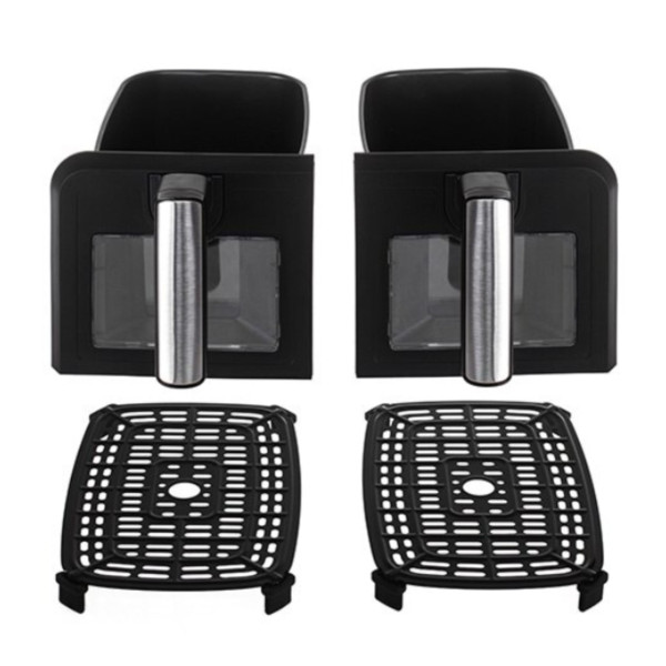 Двоен фритюрник Air Fryer, работещ  без олио, 8L, цифров дисплей, технология за интелигентно разпознаване, автоматични програми 2