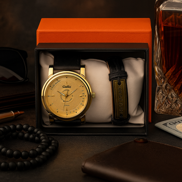 Елегантен кварцов часовник с гривна в подаръчна кутия 1