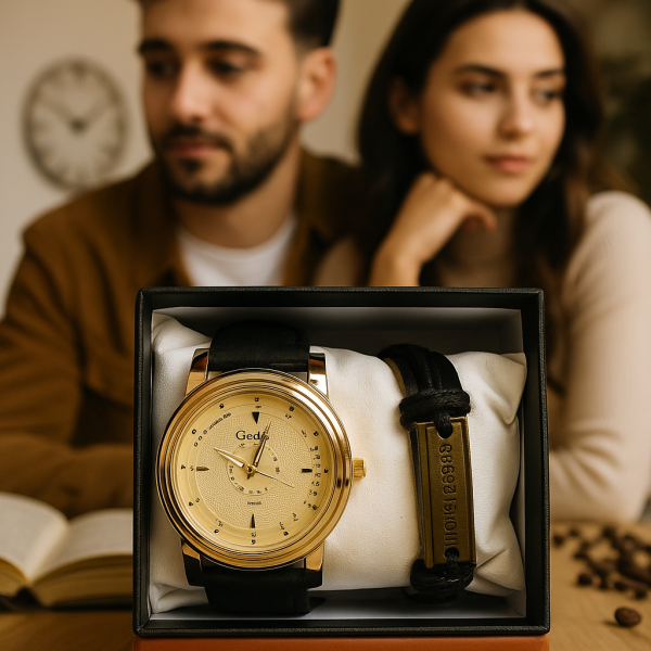 Елегантен кварцов часовник с гривна в подаръчна кутия