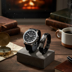 Спортен мъжки часовник Geduo и гривна в луксозна кутия