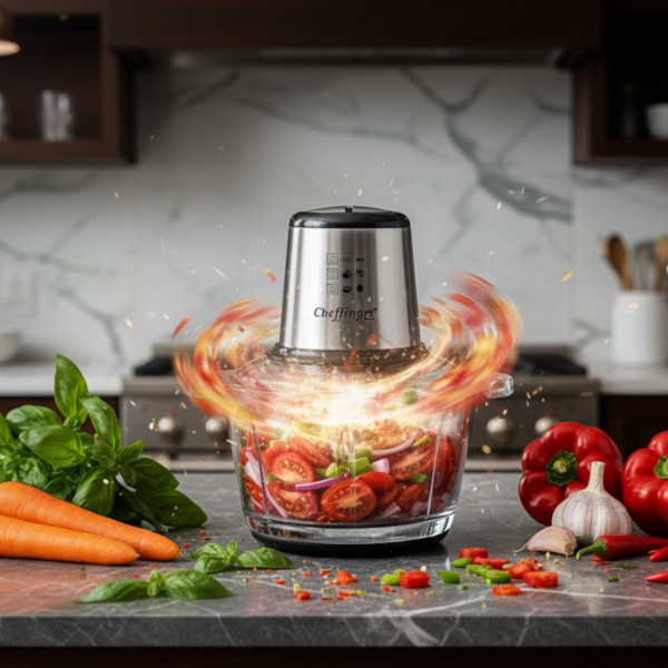 Висококачествен чопър Cheffinger CF-FP500 – за секунди нарязва, смесва и пести време в кухнята