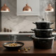 Висококачествен комплект 3бр касероли, Cheffinger – елегантност, здравина и удобство в кухнята 1