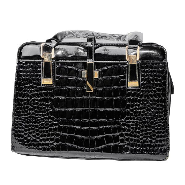 Луксозна лачена дамска чанта, имитираща крокодилски десен BAG43 2