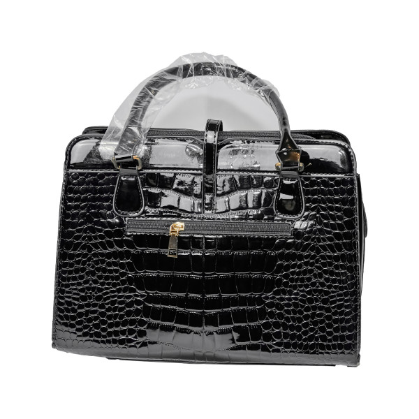 Луксозна лачена дамска чанта, имитираща крокодилски десен BAG43 3