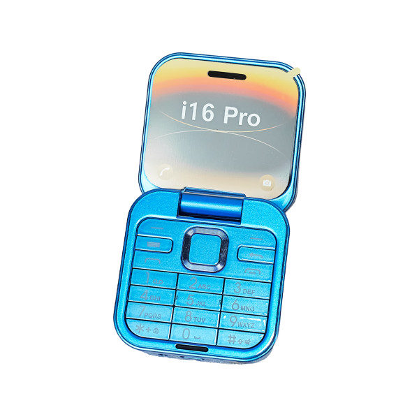 Сгъваем мобилен телефон i16 Pro – 2 SIM, камера, фенерче, FM радио