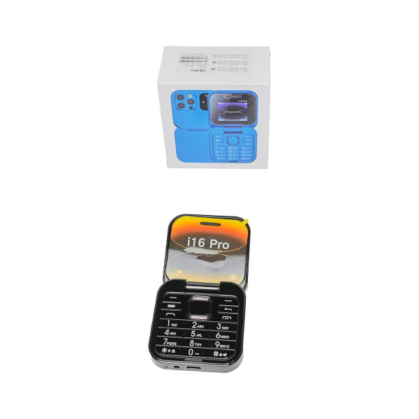 Сгъваем мобилен телефон i16 Pro – 2 SIM, камера, фенерче, FM радио 6