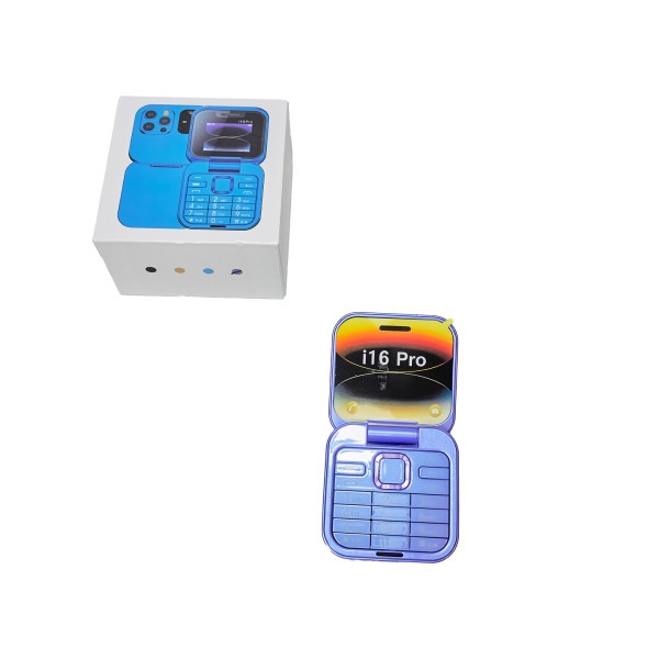 Сгъваем мобилен телефон i16 Pro – 2 SIM, камера, фенерче, FM радио