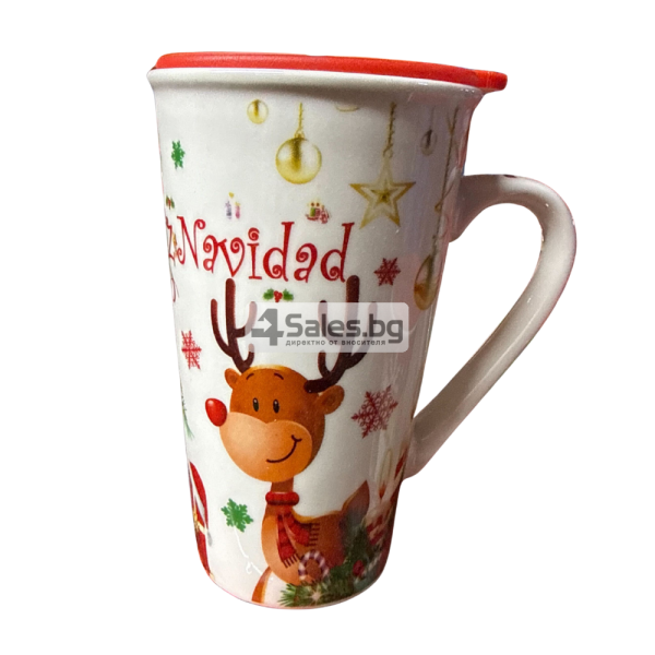 Коледна чаша с капак 15см SD88