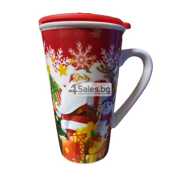 Коледна чаша с капак 15см SD88