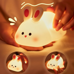 Нощна лед лампа заек Tilihome Rabbit LED Light - сладка заешка лампа, която носи уют, усмивки и спокойствие