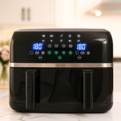 Двоен Air fryer T&G BEST COOKING 32847A0 - отделни LED дисплеи за всяка зона, 8 литра