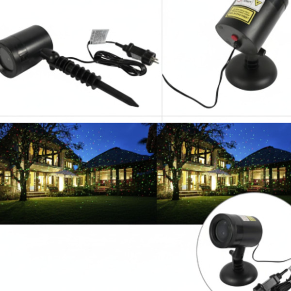 Лазерен прожектор за двор и фасада с 9 режима на светлина