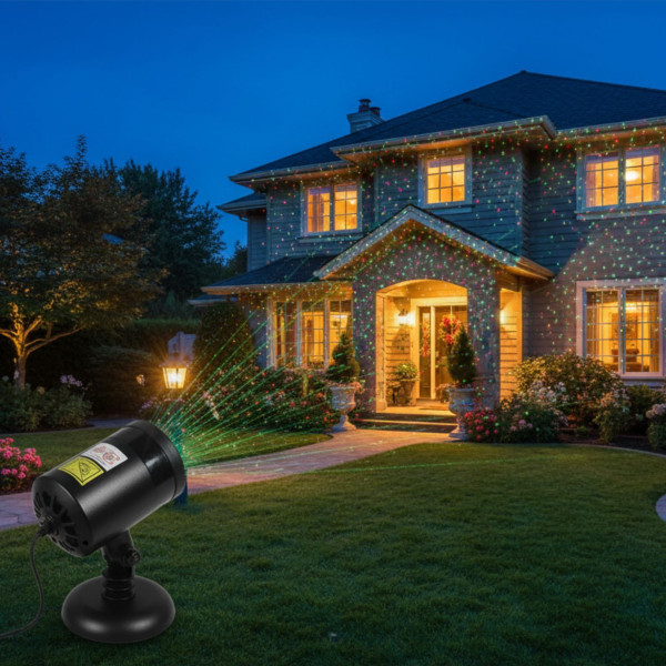 Лазерен прожектор за двор и фасада с 9 режима на светлина 5