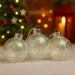 Прозрачни коледни топки с преливащ ефект — 4sales