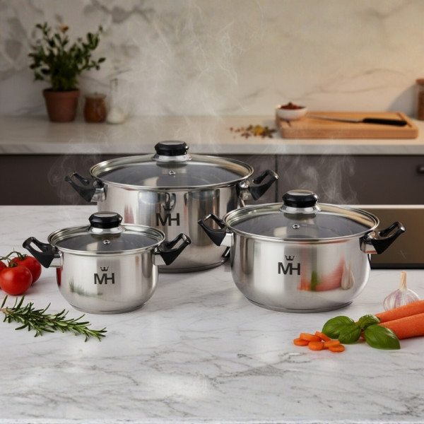 Комплект тенджери MC1855 – 6 части за подредена кухня и готвене без излишен хаос 3 — 4sales Комплект тенджери MC1855 – 6 части за подредена кухня и готвене без излишен хаос 3