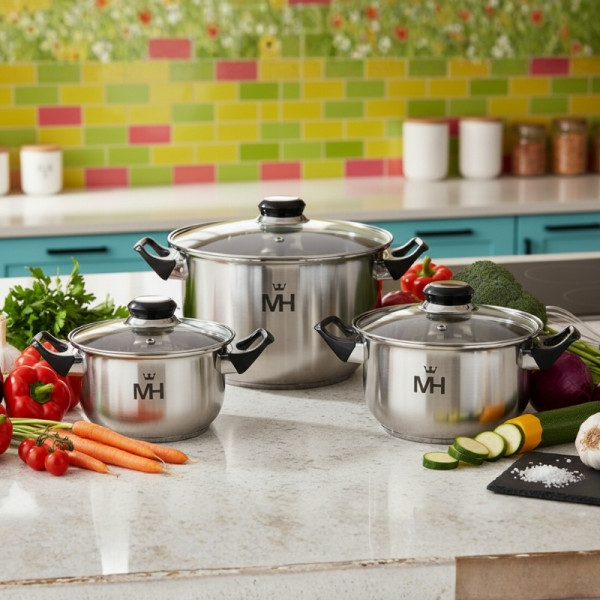 Комплект тенджери MC1855 – 6 части за подредена кухня и готвене без излишен хаос 2 — 4sales Комплект тенджери MC1855 – 6 части за подредена кухня и готвене без излишен хаос