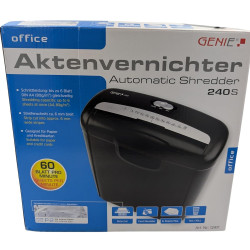 Професионален шредер за документи Genie 240S за унищожаване на документи, хартия и кредитни карти с 10-литров контейнер