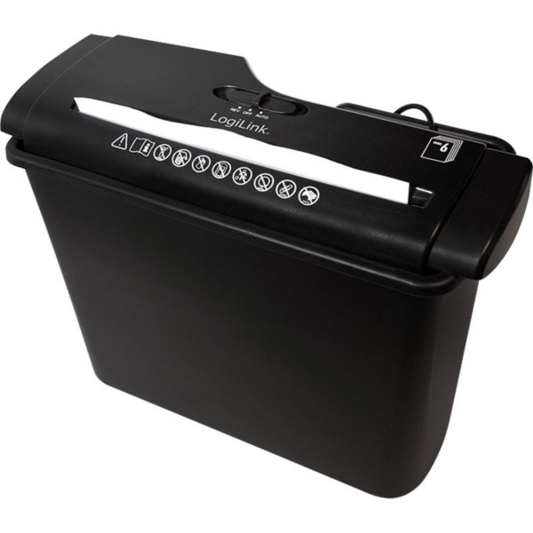 Шредер за хартия LogiLink „Aktenvernichter“ (Streifenschnitt 6 мм) с регулируема ширина, рязане на ленти, 7 литра контейнер 4