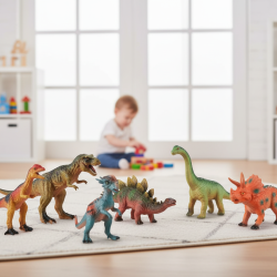 Детски комплект от 6 броя фигурки динозаври със звук – DINOSAUR ERA — 4sales Детски комплект от 6 броя фигурки динозаври със звук – DINOSAUR ERA