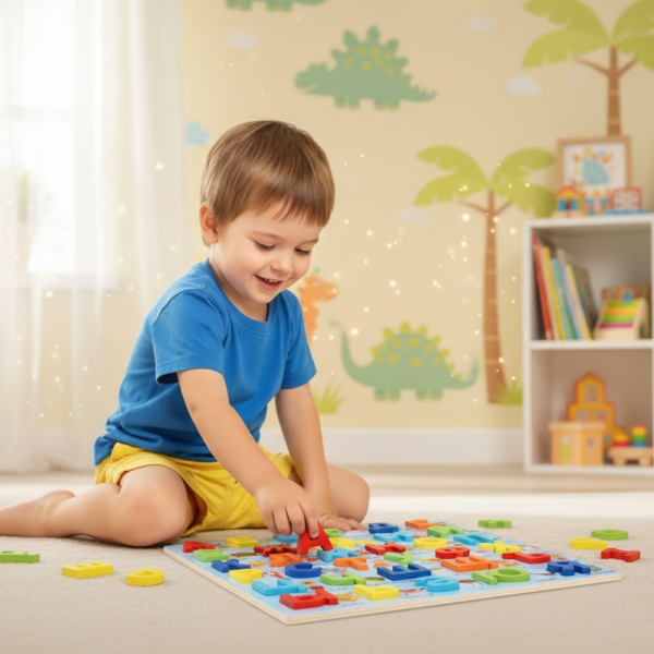 Дървена образователна дъска с руска азбука и животни 5