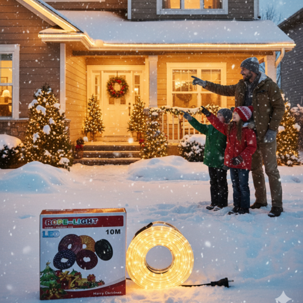 LED Коледен Маркуч за Украса 10м / 20м – Водоустойчиво Осветление за Фасади, Тераси и Градини