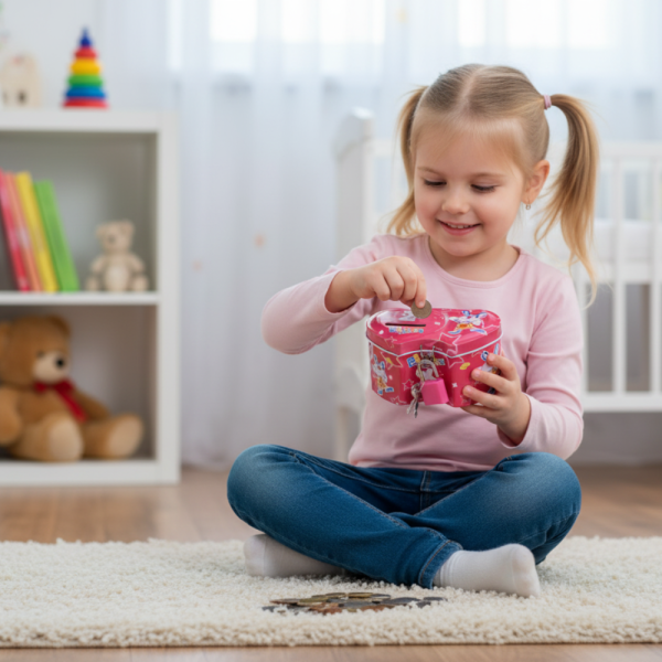 Детска метална касичка с катинарче – сигурно място за спестявания и чудесен подарък за дете 1 — 4sales Детска метална касичка с катинарче – сигурно място за спестявания и чудесен подарък за дете 1