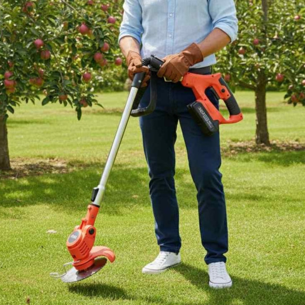 Телескопичен акумулаторен тример за трева 48V с две батерии – мощен, лек и без кабели 1