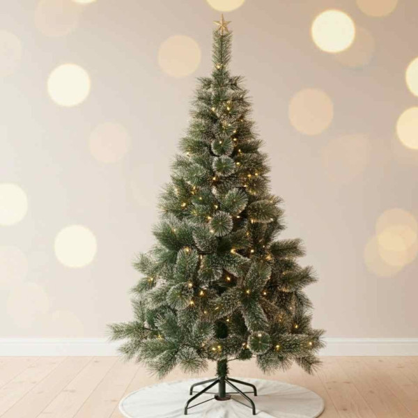 Коледна елха с бели, заскрежени връхчета SD42C