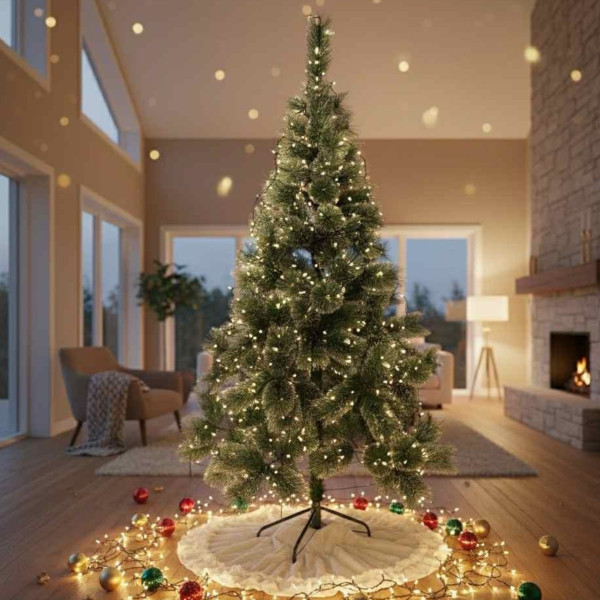 Коледна елха с бели, заскрежени връхчета SD42C 6