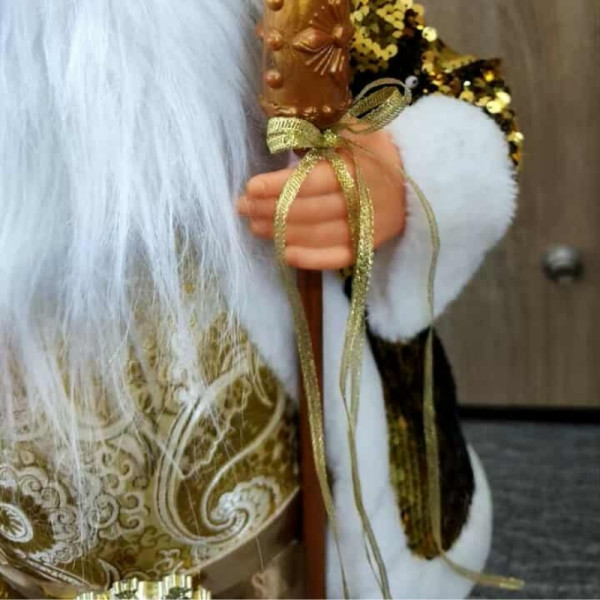 Луксозна коледна фигура Дядо Коледа в златно (50 / 70 / 90 см)