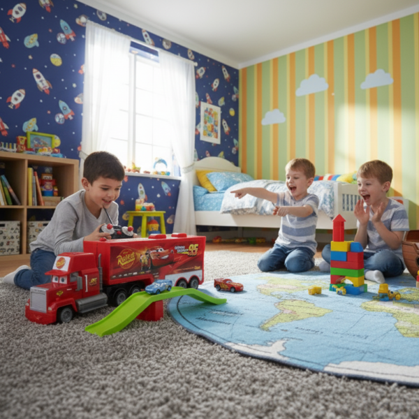 Радиоуправляем камион Mack Rust-eze Transporter с Мълнията Маккуин 3 — 4sales Радиоуправляем камион Mack Rust-eze Transporter с Мълнията Маккуин 3