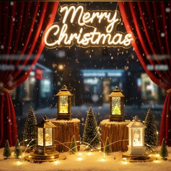 LED Коледен фенер с падащ сняг – топлина, уют и празнично настроение във всеки дом