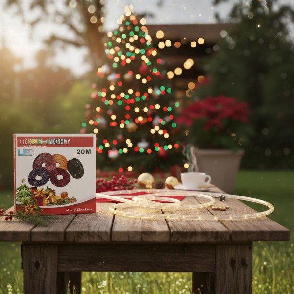 LED Коледен Маркуч за Украса 10м / 20м – Водоустойчиво Осветление за Фасади, Тераси и Градини 7