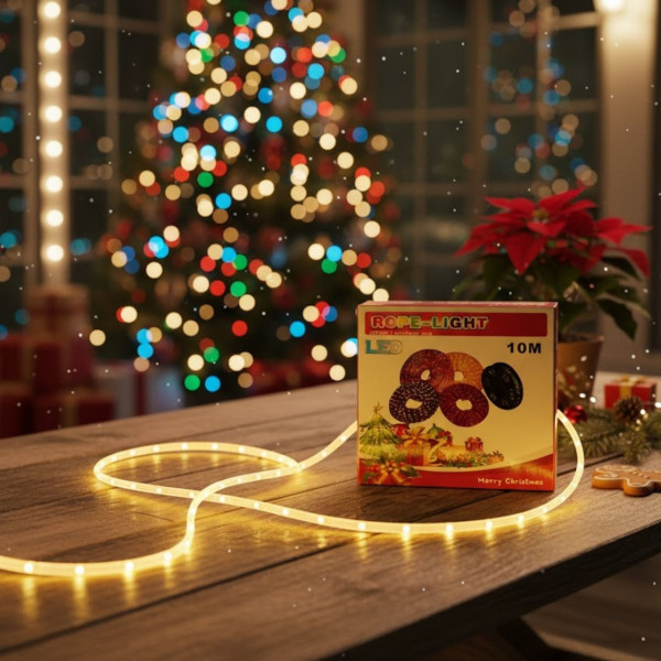 LED Коледен Маркуч за Украса 10м / 20м – Водоустойчиво Осветление за Фасади, Тераси и Градини
