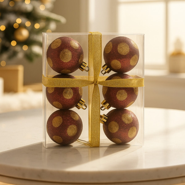 Комплект перлени коледни топки – 6 броя в различни цветове + подарък 6бр златисти топки SD31 6 — 4sales Комплект перлени коледни топки – 6 броя в различни цветове + подарък 6бр златисти топки SD31