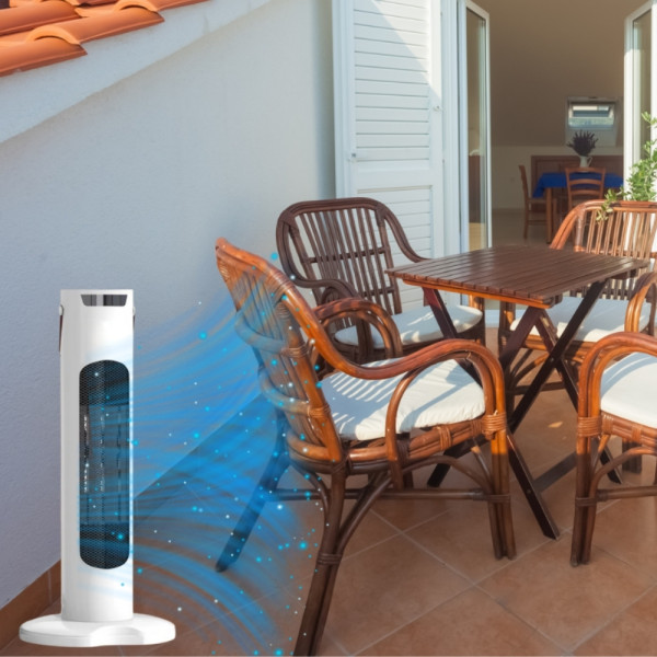 Вентилаторна печка 2-в-1 с керамичен нагревател, осцилация 60°, дистанционно и LED дисплей – 1500W 3