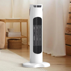 Вентилаторна печка 2-в-1 с керамичен нагревател, осцилация 60°, дистанционно и LED дисплей – 1500W