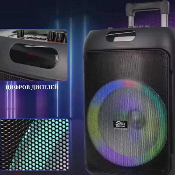 Преносима караоке тонколона Sing-e ZQS12148 (12") с мощен бас 5