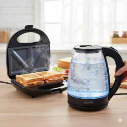 Комплект Тостер Royal Swiss SLS1057C + Електрическа кана Homestar – Ексклузивна промоция за вкусна и бърза закуска